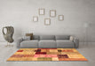 Machine Washable Patchwork Orange Transitional Area Rugs in a Living Room, wshcon1427org