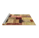 Sideview of Machine Washable Patchwork Brown Transitional Rug, wshcon1427brn