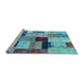 Sideview of Machine Washable Patchwork Light Blue Transitional Rug, wshcon1427lblu