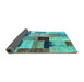 Sideview of Patchwork Turquoise Transitional Rug, con1427turq