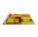 Sideview of Machine Washable Patchwork Yellow Transitional Rug, wshcon1427yw