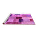 Sideview of Machine Washable Patchwork Pink Transitional Rug, wshcon1427pnk