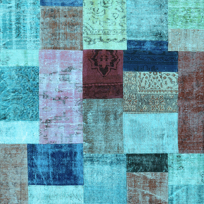 Patchwork Light Blue Transitional Rug, con1427lblu