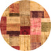 Square Patchwork Orange Transitional Rug, con1427org