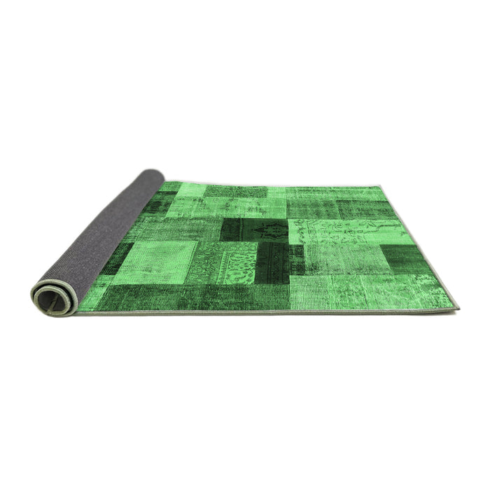 Sideview of Patchwork Emerald Green Transitional Rug, con1427emgrn
