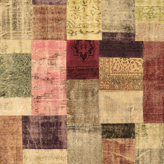Patchwork Brown Transitional Rug, con1427brn