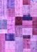 Machine Washable Patchwork Purple Transitional Area Rugs, wshcon1427pur