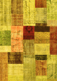 Patchwork Yellow Transitional Rug, con1427yw