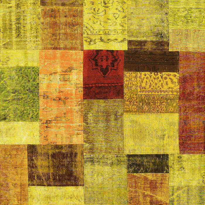 Patchwork Yellow Transitional Rug, con1427yw