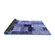 Sideview of Patchwork Blue Transitional Rug, con1427blu