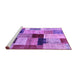 Sideview of Machine Washable Patchwork Purple Transitional Area Rugs, wshcon1427pur