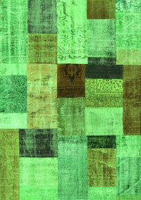 Patchwork Green Transitional Rug, con1427grn