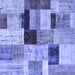 Square Patchwork Blue Transitional Rug, con1427blu