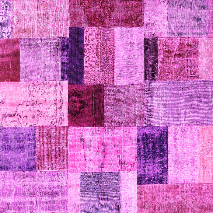 Square Patchwork Pink Transitional Rug, con1427pnk