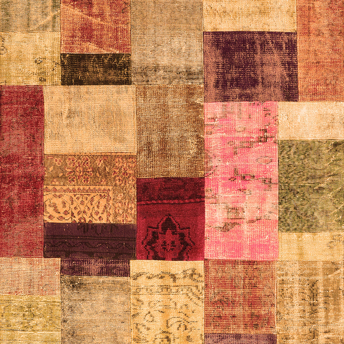 Patchwork Orange Transitional Rug, con1427org