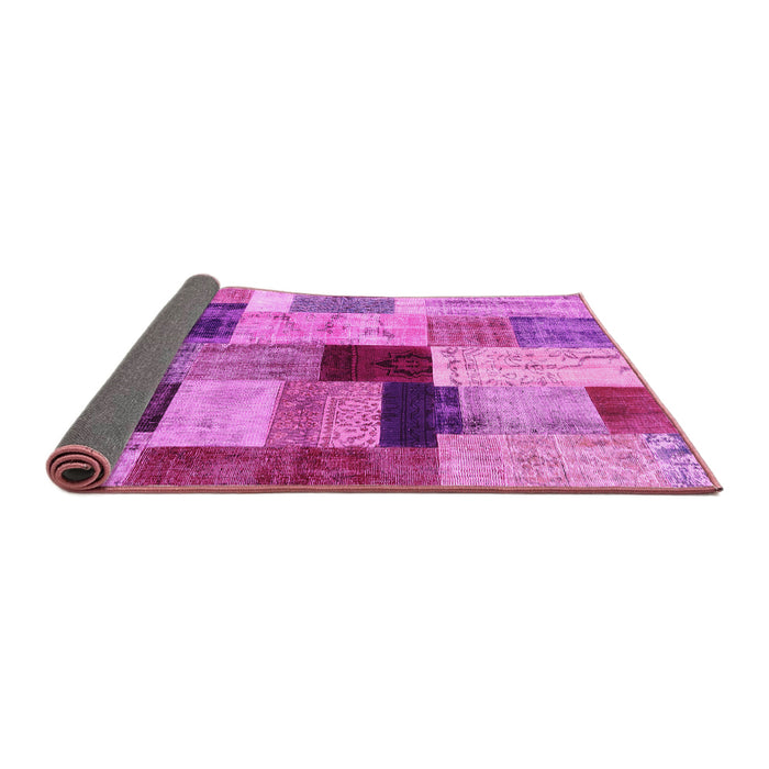 Sideview of Patchwork Pink Transitional Rug, con1427pnk