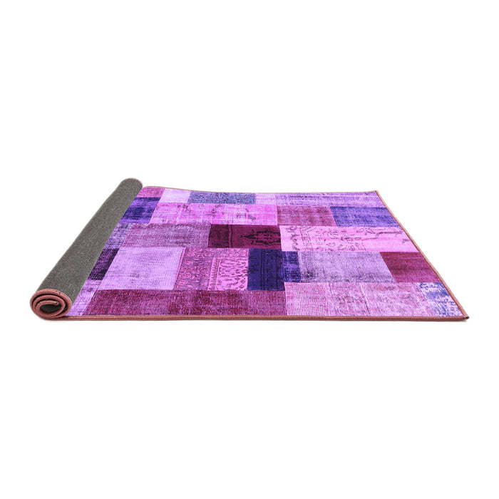 Sideview of Patchwork Purple Transitional Rug, con1427pur