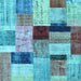 Square Patchwork Light Blue Transitional Rug, con1427lblu