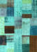 Patchwork Turquoise Transitional Rug, con1428turq