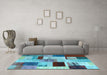 Machine Washable Patchwork Light Blue Transitional Rug in a Living Room, wshcon1428lblu