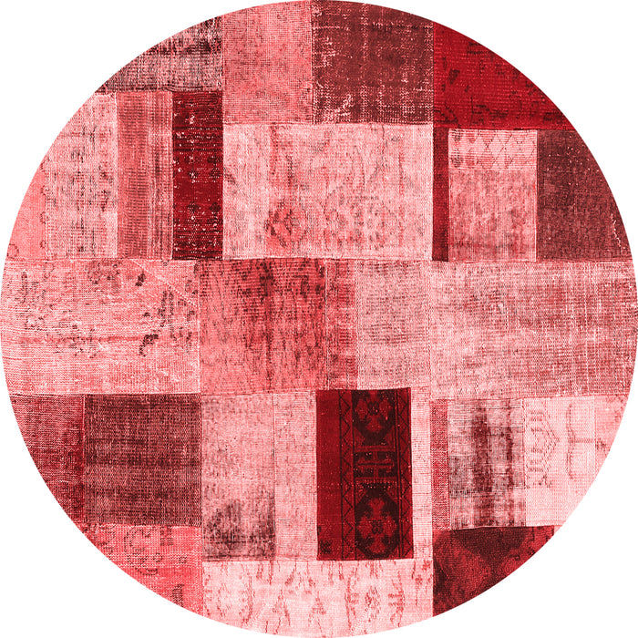 Machine Washable Patchwork Red Transitional Rug, wshcon1428red