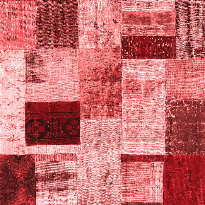 Machine Washable Patchwork Red Transitional Rug, wshcon1428red