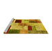 Sideview of Machine Washable Patchwork Yellow Transitional Rug, wshcon1428yw