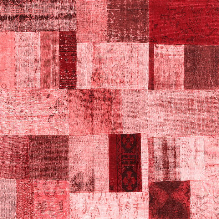 Machine Washable Patchwork Red Transitional Rug, wshcon1428red