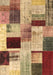 Machine Washable Patchwork Brown Transitional Rug, wshcon1428brn