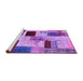 Sideview of Machine Washable Patchwork Purple Transitional Area Rugs, wshcon1428pur