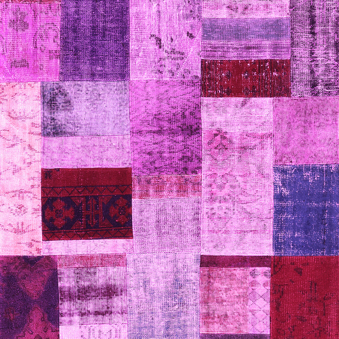 Machine Washable Patchwork Pink Transitional Rug, wshcon1428pnk