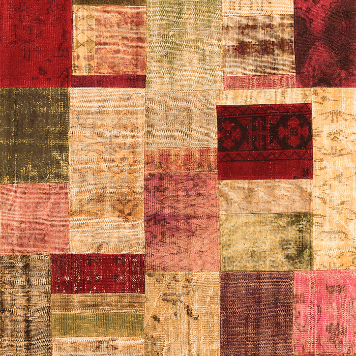 Serging Thickness of Machine Washable Patchwork Orange Transitional Area Rugs, wshcon1428org