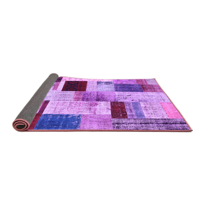 Sideview of Patchwork Purple Transitional Rug, con1428pur