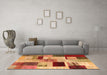 Machine Washable Patchwork Orange Transitional Area Rugs in a Living Room, wshcon1428org