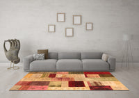 Machine Washable Patchwork Orange Transitional Rug, wshcon1428org