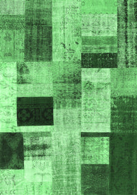 Patchwork Emerald Green Transitional Rug, con1428emgrn