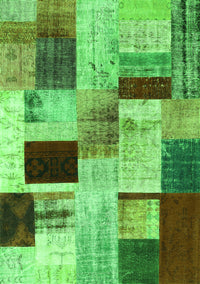 Patchwork Green Transitional Rug, con1428grn