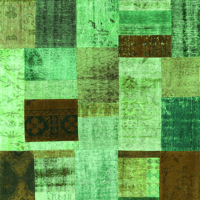 Patchwork Green Transitional Rug, con1428grn