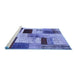 Sideview of Machine Washable Patchwork Blue Transitional Rug, wshcon1428blu