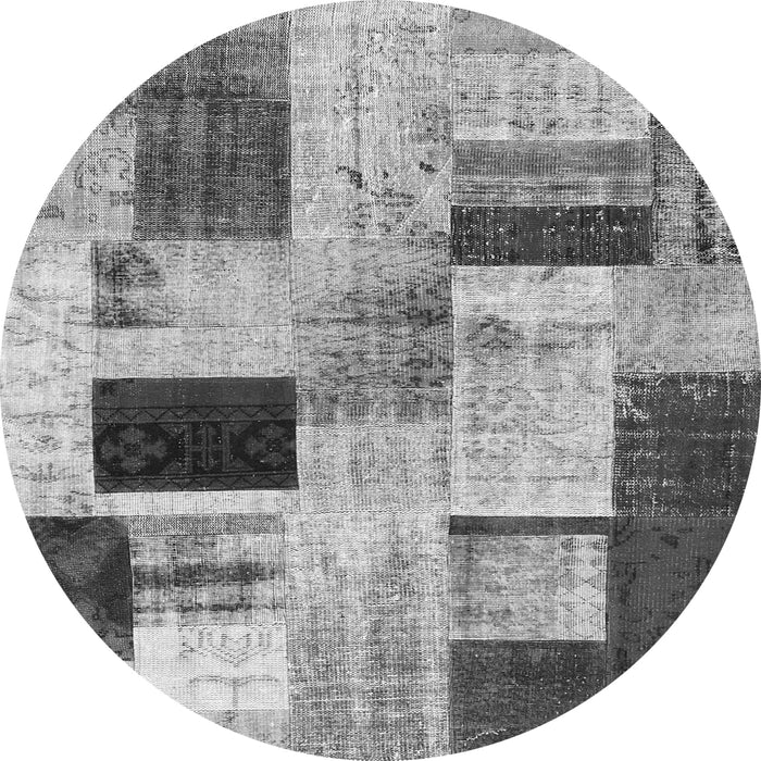 Machine Washable Patchwork Gray Transitional Rug, wshcon1428gry