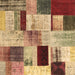 Square Patchwork Brown Transitional Rug, con1428brn