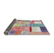 Thickness of Contemporary Mauve Taupe Purple Patchwork Rug, con1429