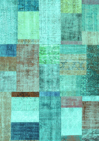 Patchwork Turquoise Transitional Rug, con1429turq