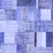 Square Machine Washable Patchwork Blue Transitional Rug, wshcon1429blu