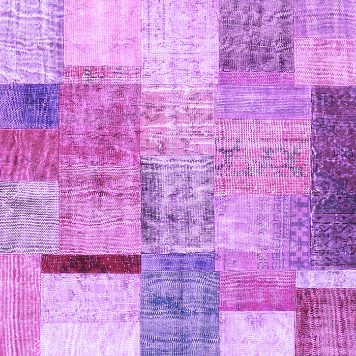 Machine Washable Patchwork Purple Transitional Area Rugs, wshcon1429pur