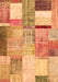 Serging Thickness of Machine Washable Patchwork Orange Transitional Area Rugs, wshcon1429org