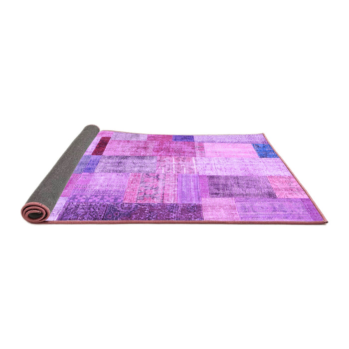 Sideview of Patchwork Purple Transitional Rug, con1429pur