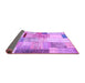 Sideview of Patchwork Purple Transitional Rug, con1429pur