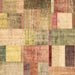 Square Machine Washable Patchwork Brown Transitional Rug, wshcon1429brn