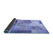 Sideview of Patchwork Blue Transitional Rug, con1429blu